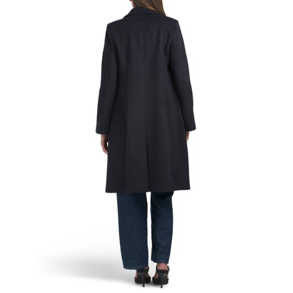COLE HAAN Midnight Wool Blend Single Breasted Coat - Picture 2 of 2